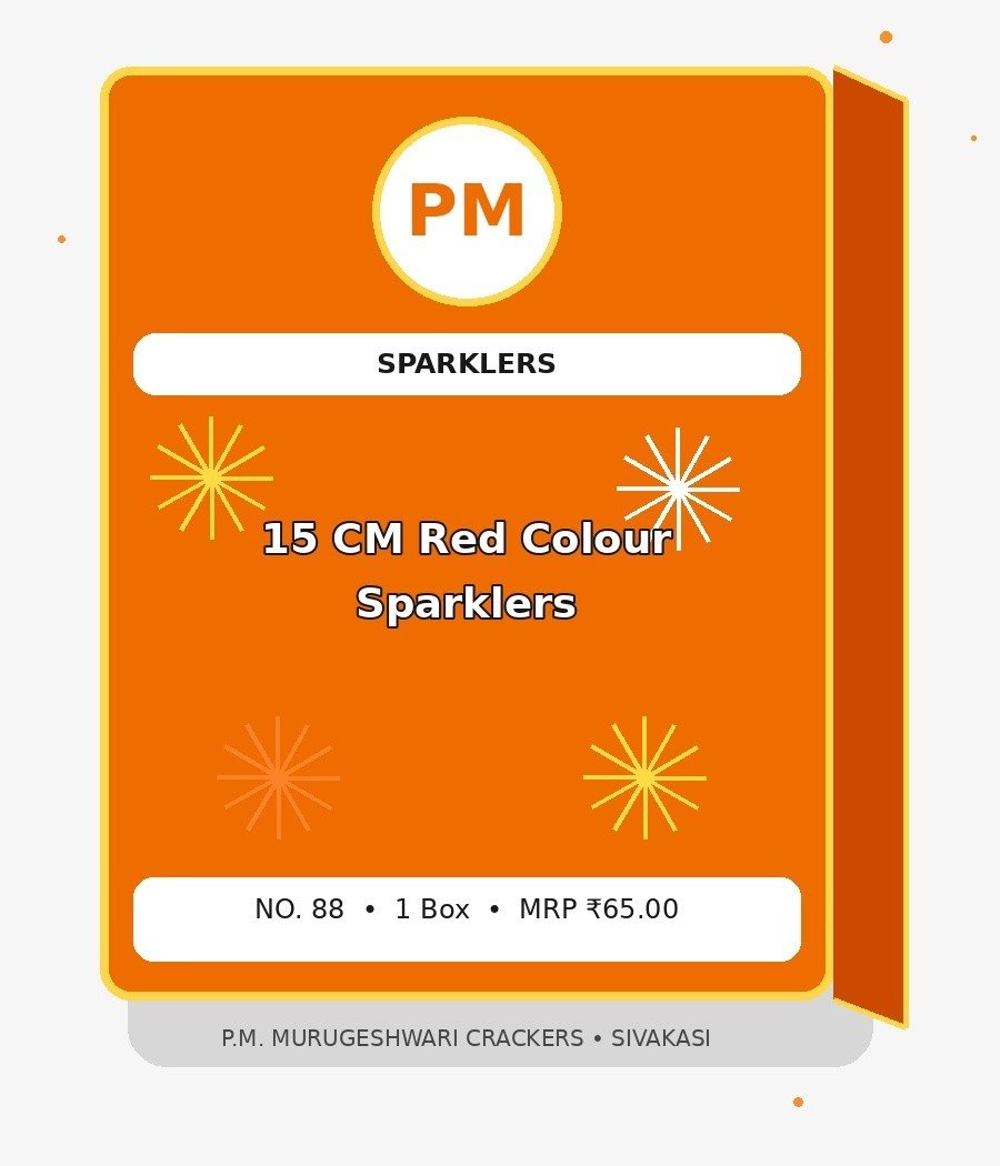15 CM Red Colour Sparklers