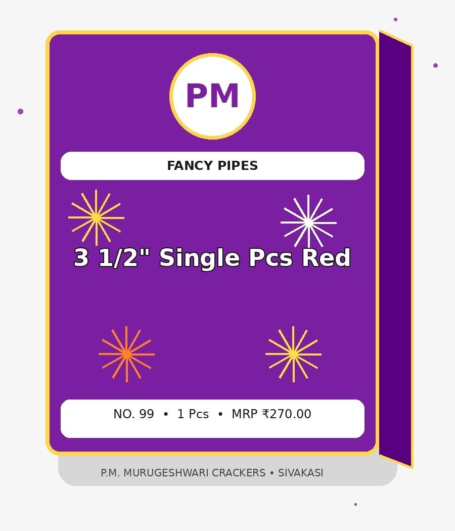 3 1/2" Single Pcs Red